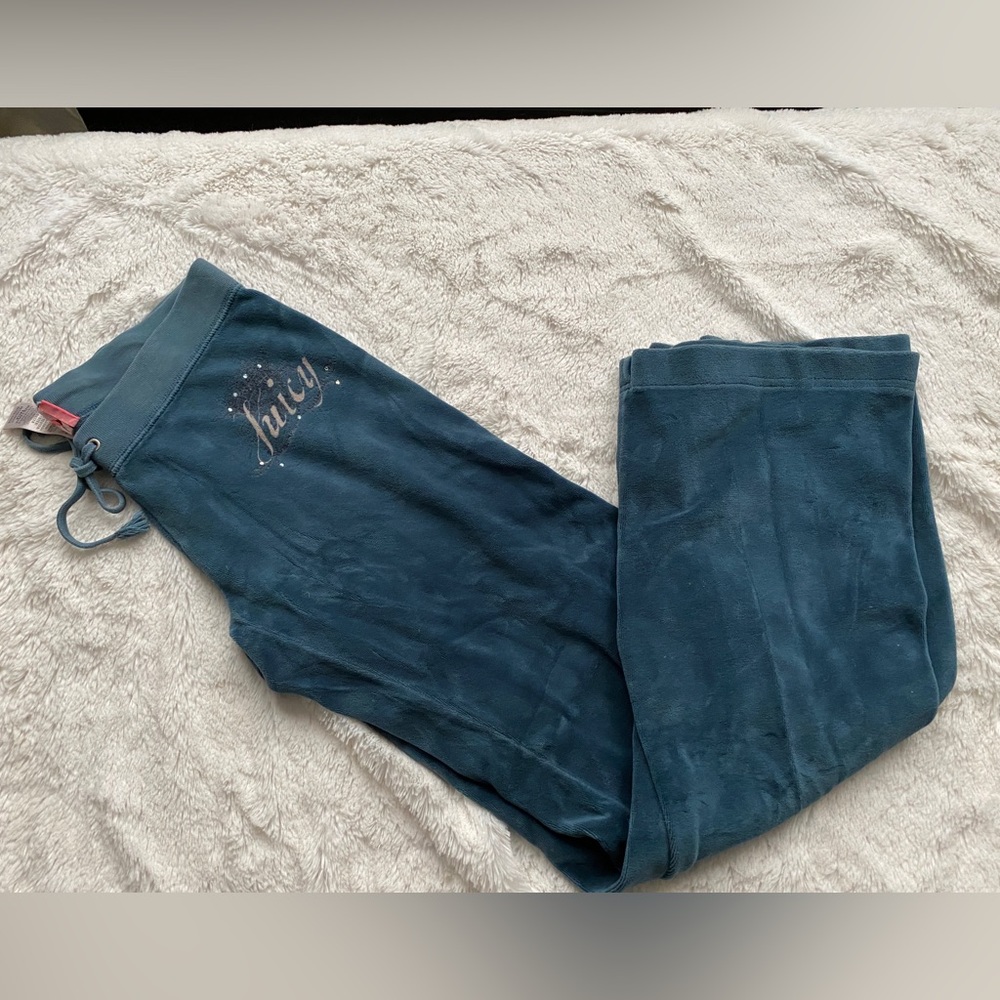 Teal Velour Juicy Couture Track Pants